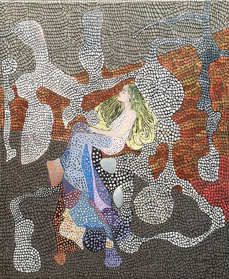 yakınlaştır "İsimsiz" eseri BİNNUR YÜCEBAŞ RUOCCO tarafından 2019 yılında 60x50 cm ölçülerinde Tuval üzeri yağlı boya tekniği ile yapılmıştır.
