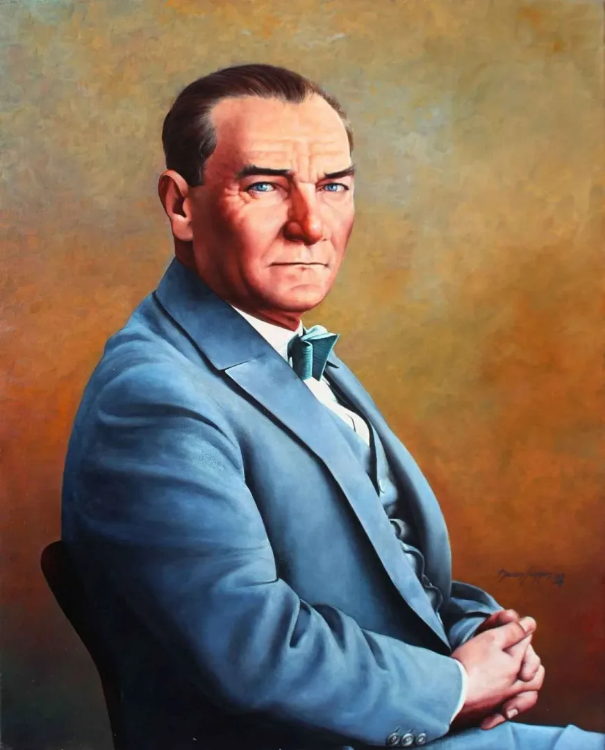 yakınlaştır "Atatürk-2" eseri HASAN SAYGIN tarafından 2008 yılında 61x46 cm ölçülerinde Tuval üzeri yağlı boya tekniği ile yapılmıştır.