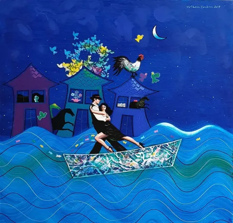 VOLKAN COŞKUN — 2019 Bu eser VOLKAN COŞKUN tarafından 2019 yılında 60x60 cm ölçülerinde Tuval üzeri akrilik boya tekniği ile yapılmıştır.