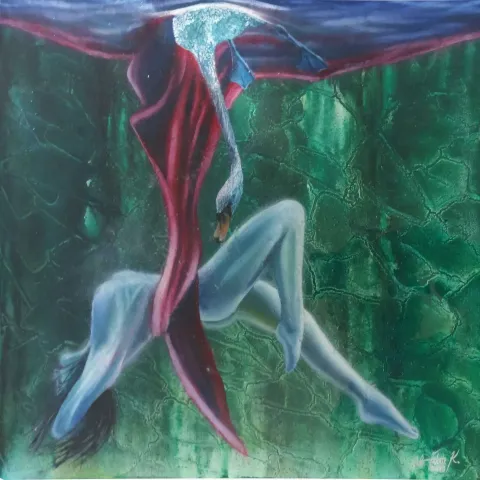 "Ruha Dokunuş" eseri ALİ FATİH KÜÇÜKOSMANOĞLU tarafından 2019 yılında 40x40 cm ölçülerinde Tuval üzeri yağlı boya tekniği ile yapılmıştır.