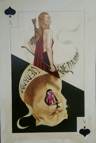 FATİH SAZAK — “Maça As”, 2019 "Maça As" eseri FATİH SAZAK tarafından 2019 yılında 67x100 cm ölçülerinde Tuval üzeri yağlı boya tekniği ile yapılmıştır.