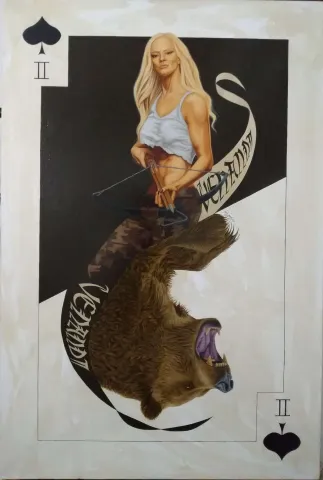 FATİH SAZAK — “Maça 2”, 2018 "Maça 2" eseri FATİH SAZAK tarafından 2018 yılında 67x100 cm ölçülerinde Tuval üzeri yağlı boya tekniği ile yapılmıştır.