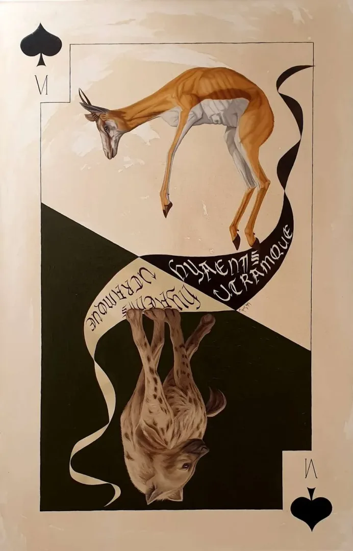 yakınlaştır "Maça 6" eseri FATİH SAZAK tarafından 2019 yılında 67x100 cm ölçülerinde Tuval üzeri yağlı boya tekniği ile yapılmıştır.