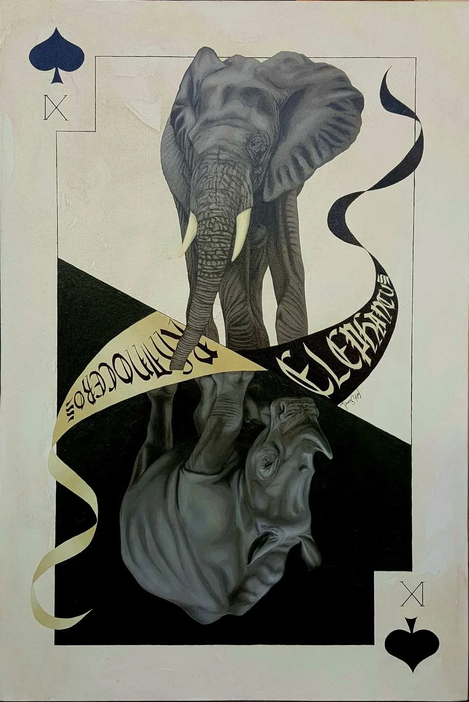 "Maça 9" eseri FATİH SAZAK tarafından 2019 yılında 67x100 cm ölçülerinde Tuval üzeri yağlı boya tekniği ile yapılmıştır.