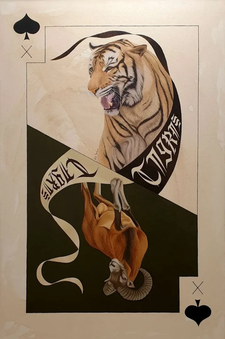 yakınlaştır "Maça 10" eseri FATİH SAZAK tarafından 2019 yılında 100x67 cm ölçülerinde Tuval üzeri yağlı boya tekniği ile yapılmıştır.
