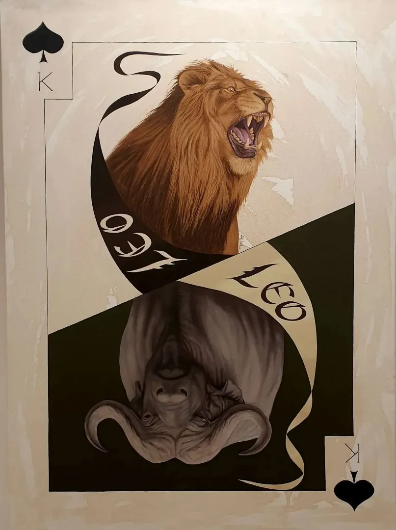 "Maça Papaz" eseri FATİH SAZAK tarafından 2018 yılında 70x70 cm ölçülerinde Tuval üzeri yağlı boya tekniği ile yapılmıştır.