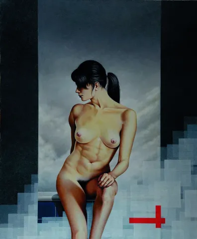 FETHİ ÇELİK — “Çıplak 2”, 2019 "Çıplak 2" eseri FETHİ ÇELİK tarafından 2019 yılında 110x90 cm ölçülerinde Tuval üzeri yağlı boya tekniği ile yapılmıştır.