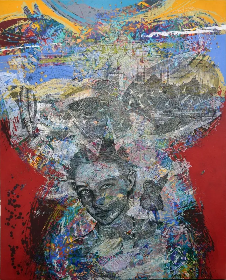 ENGİN KORKMAZ — “isimsiz”, 2019 "isimsiz" eseri ENGİN KORKMAZ tarafından 2019 yılında 150x120 cm ölçülerinde Tuval üzeri akrilik boya tekniği ile yapılmıştır.