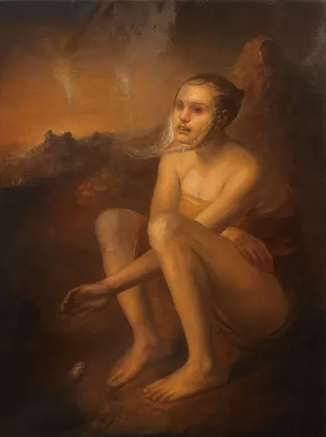 SERTAP YEĞİN — “O Bir Kadınmış”, 2019 "O Bir Kadınmış" eseri SERTAP YEĞİN tarafından 2019 yılında 80x60 cm ölçülerinde Tuval üzeri yağlı boya tekniği ile yapılmıştır.