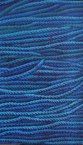 "Deli Mavi-2" eseri AHMET YEŞİL tarafından 2019 yılında 80x50 cm ölçülerinde Tuval üzeri yağlı boya tekniği ile yapılmıştır.