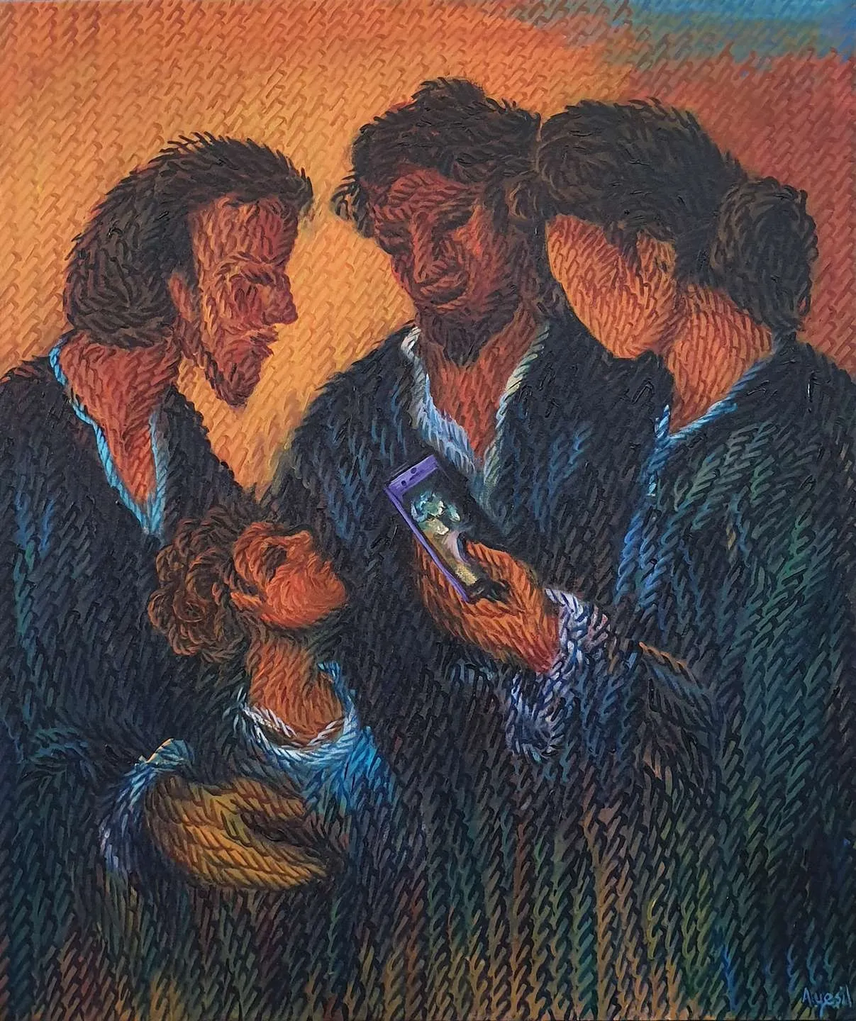 "Dünden Bugüne" eseri AHMET YEŞİL tarafından 2019 yılında 80x65 cm ölçülerinde Tuval üzeri yağlı boya tekniği ile yapılmıştır.