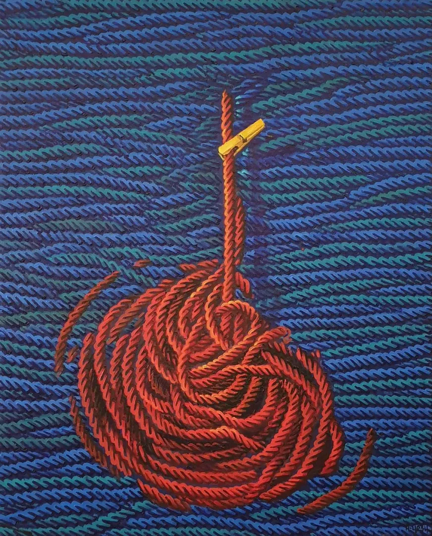 yakınlaştır "Aykırı Yaşamlar Üzerine" eseri AHMET YEŞİL tarafından 2019 yılında 80x65 cm ölçülerinde Tuval üzeri yağlı boya tekniği ile yapılmıştır.