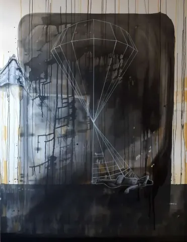 HÜSEYİN RÜSTEMOĞLU — “Mine”, 2019 "Mine" eseri HÜSEYİN RÜSTEMOĞLU tarafından 2019 yılında 180x140 cm ölçülerinde Tuval üzeri karışık teknik tekniği ile yapılmıştır.
