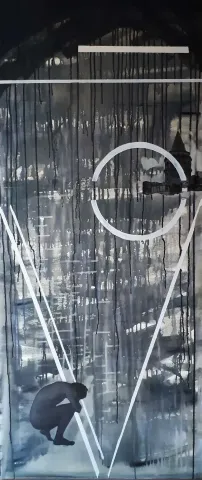 HÜSEYİN RÜSTEMOĞLU — “Galata”, 2019 "Galata" eseri HÜSEYİN RÜSTEMOĞLU tarafından 2019 yılında 160x70 cm ölçülerinde Tuval üzeri karışık teknik tekniği ile yapılmıştır.