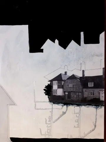 HÜSEYİN RÜSTEMOĞLU — “Where Is My Home 2”, 2019 "Where Is My Home 2" eseri HÜSEYİN RÜSTEMOĞLU tarafından 2019 yılında 50x35 cm ölçülerinde Tuval üzeri karışık teknik tekniği ile yapılmıştır.
