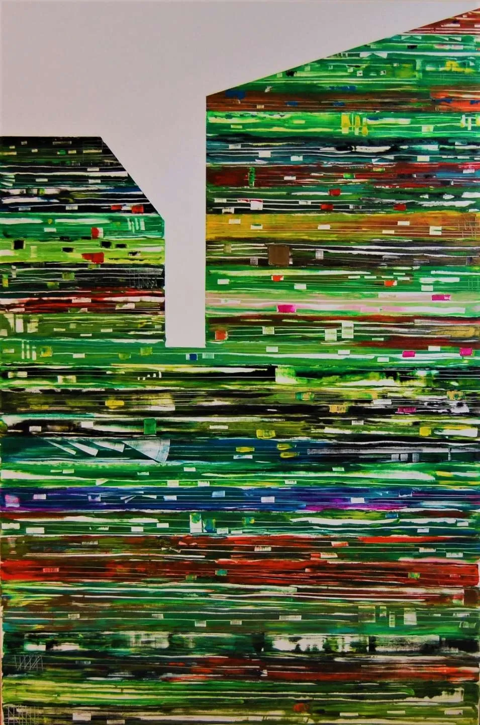 "No Meaning" eseri MELİKE UÇKU tarafından 2019 yılında 150x100 cm ölçülerinde Tuval üzeri akrilik boya tekniği ile yapılmıştır.