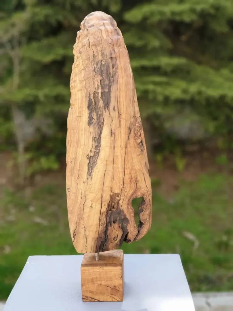 yakınlaştır "Tutsak" eseri HAKAN ERASLAN tarafından 2018 yılında 71x21x16 cm ölçülerinde Zeytin Ağacı Yontu tekniği ile yapılmıştır.