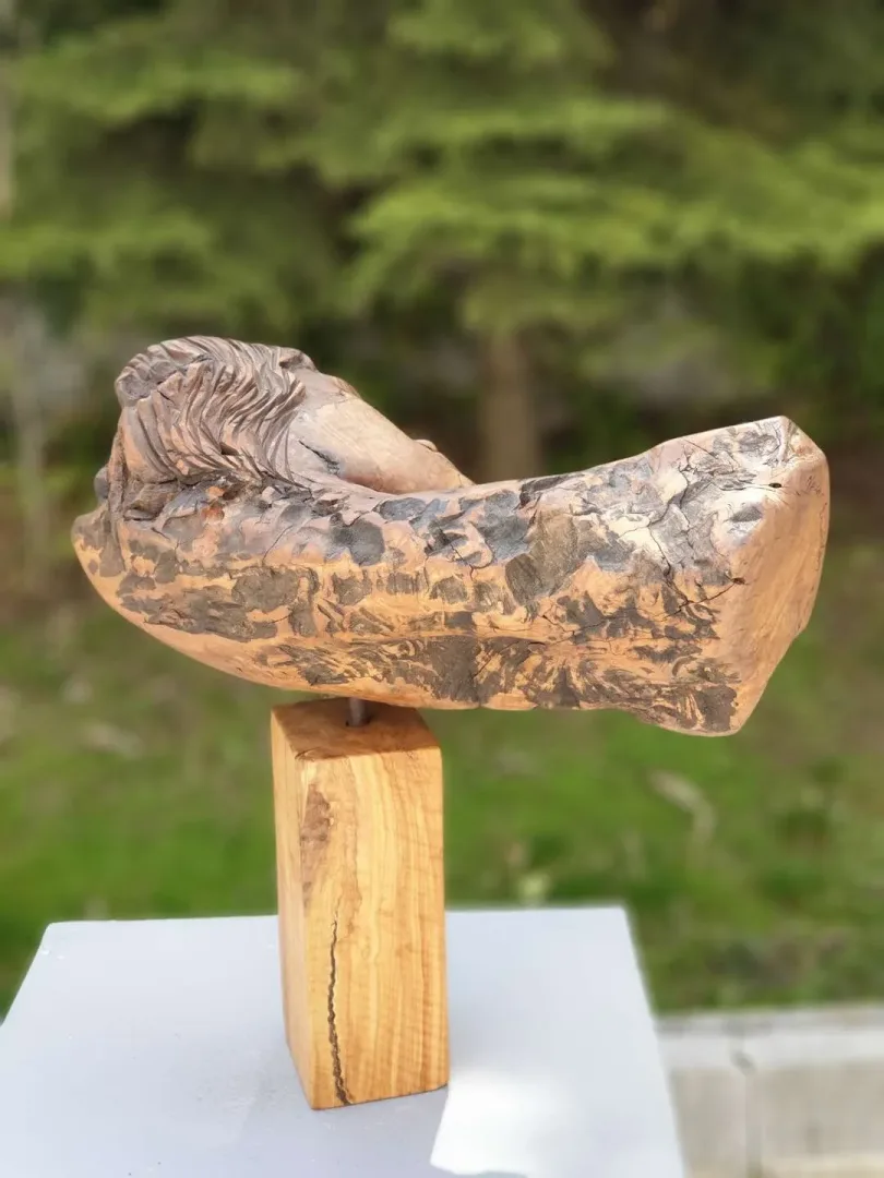yakınlaştır "Dinlenme 3" eseri HAKAN ERASLAN tarafından 2018 yılında 48x53x23 cm ölçülerinde Zeytin Ağacı Yontu tekniği ile yapılmıştır.