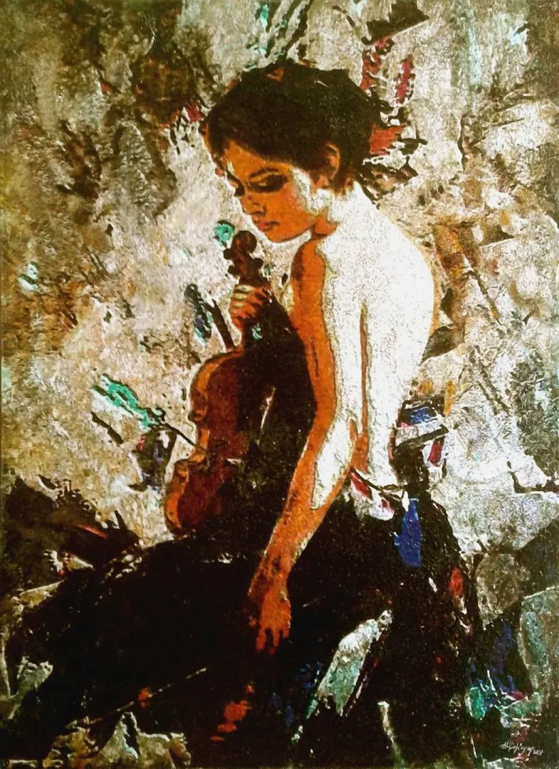 yakınlaştır "9. Senfoni" eseri HASAN ÇAĞLAYAN tarafından 110x80 cm ölçülerinde Tuval üzeri karışık teknik tekniği ile yapılmıştır.