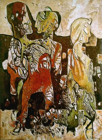 "G.D.O.lu yaşam Serisinden 3" eseri HASAN ÇAĞLAYAN tarafından 110x80 cm ölçülerinde Tuval üzeri karışık teknik tekniği ile yapılmıştır.