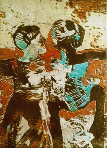 "G.D.O.lu yaşam Serisinden 4" eseri HASAN ÇAĞLAYAN tarafından 110x80 cm ölçülerinde Tuval üzeri karışık teknik tekniği ile yapılmıştır.