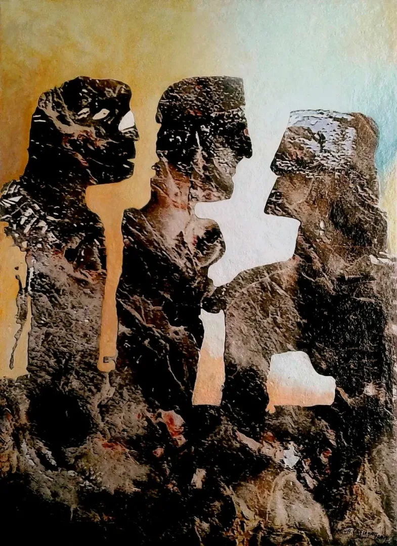 yakınlaştır "Hiroşima Günlüğü 2" eseri HASAN ÇAĞLAYAN tarafından 110x80 cm ölçülerinde Tuval üzeri karışık teknik tekniği ile yapılmıştır.