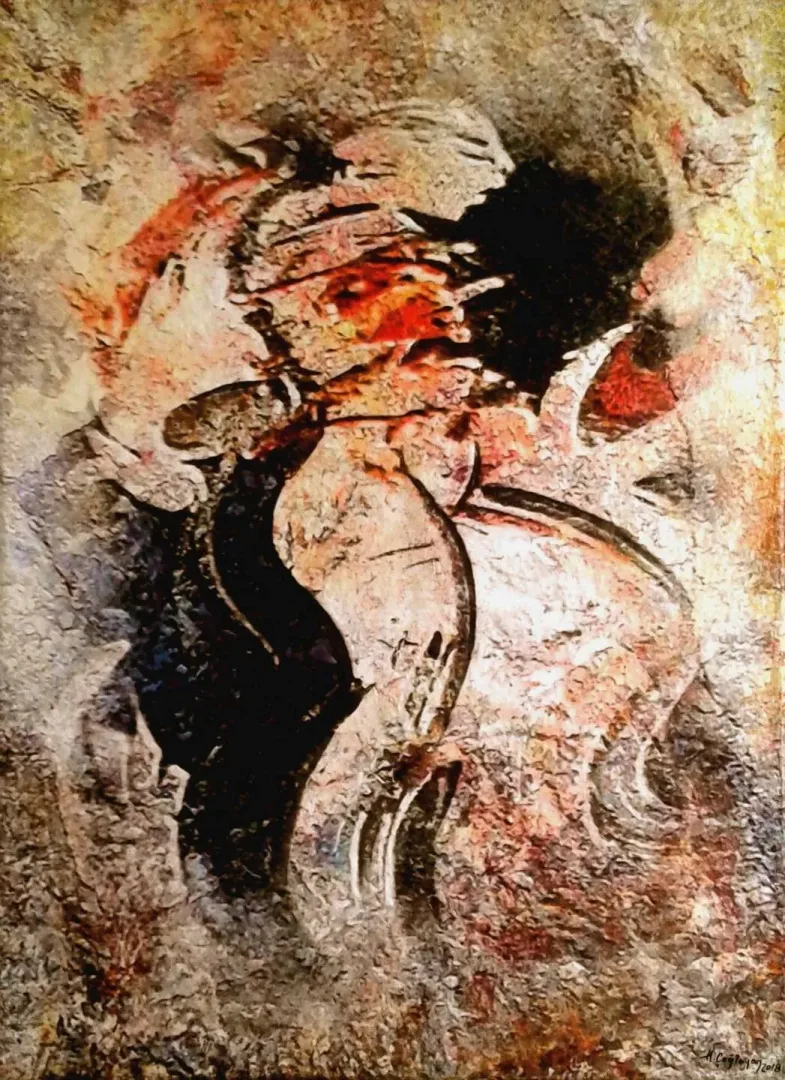 yakınlaştır "Huzuru Mahşer - Enis hocama saygı" eseri HASAN ÇAĞLAYAN tarafından 110x80 cm ölçülerinde Tuval üzeri karışık teknik tekniği ile yapılmıştır.