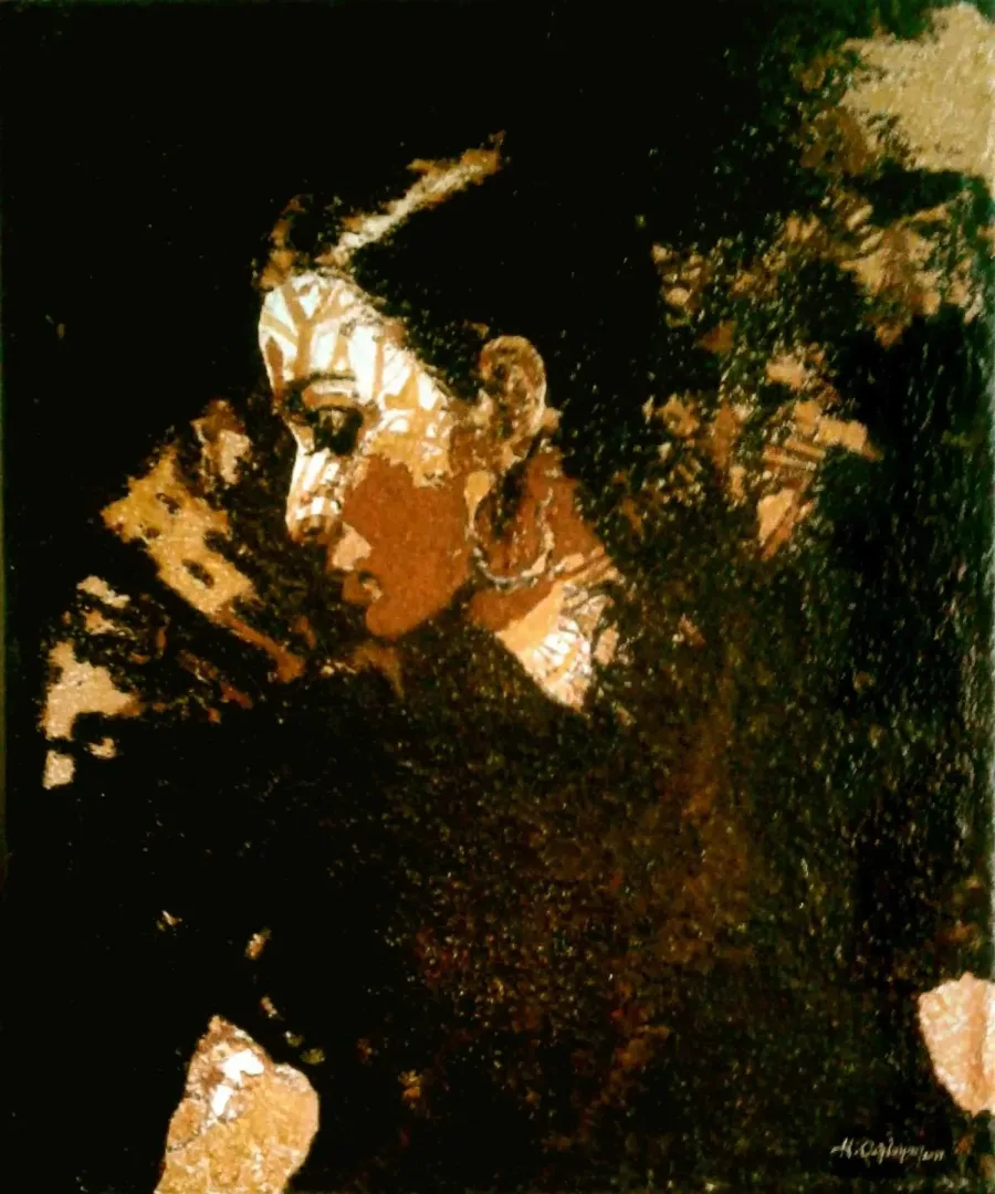 yakınlaştır "Kadının Adı Yok Serisinden portreler 1" eseri HASAN ÇAĞLAYAN tarafından 60x50 cm ölçülerinde Tuval üzeri karışık teknik tekniği ile yapılmıştır.
