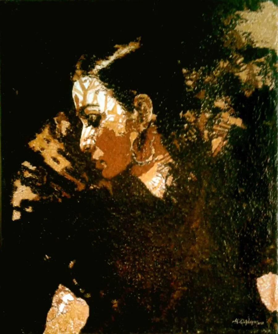 yakınlaştır "Kadının Adı Yok Serisinden portreler 1" eseri HASAN ÇAĞLAYAN tarafından 60x50 cm ölçülerinde Tuval üzeri karışık teknik tekniği ile yapılmıştır.