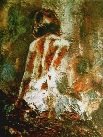 "Kayalar Bakiresi" eseri HASAN ÇAĞLAYAN tarafından 80x60 cm ölçülerinde Tuval üzeri karışık teknik tekniği ile yapılmıştır.