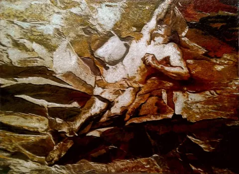 "Srebrenista Katliamı 2" eseri HASAN ÇAĞLAYAN tarafından 80x110 cm ölçülerinde Tuval üzeri karışık teknik tekniği ile yapılmıştır.