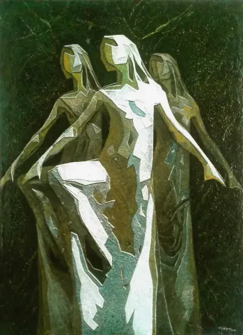 "Uyanış" eseri HASAN ÇAĞLAYAN tarafından 110x80 cm ölçülerinde Tuval üzeri karışık teknik tekniği ile yapılmıştır.