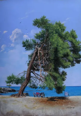 HASAN SAYGIN tarafından 100x70 cm ölçülerinde Kağıt üzeri pastel boya tekniği ile yapılmıştır.