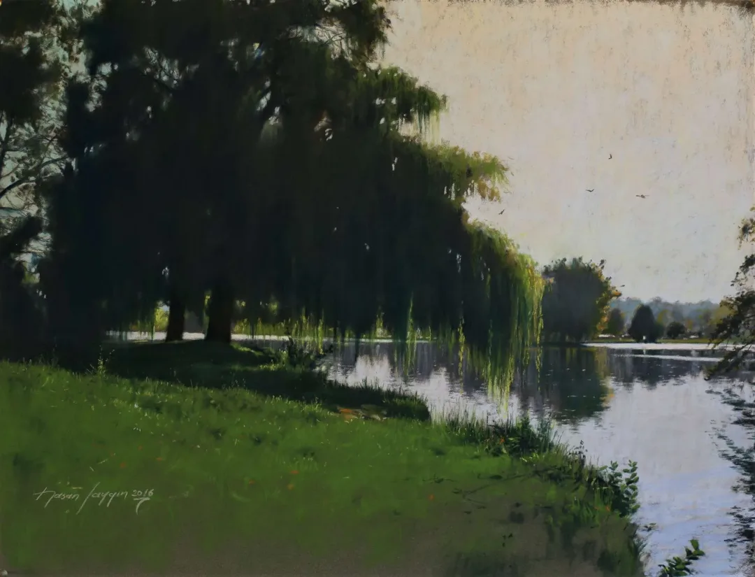 yakınlaştır "Salkımlı söğüt" eseri HASAN SAYGIN tarafından 65x50 cm ölçülerinde Kağıt üzeri pastel boya tekniği ile yapılmıştır.