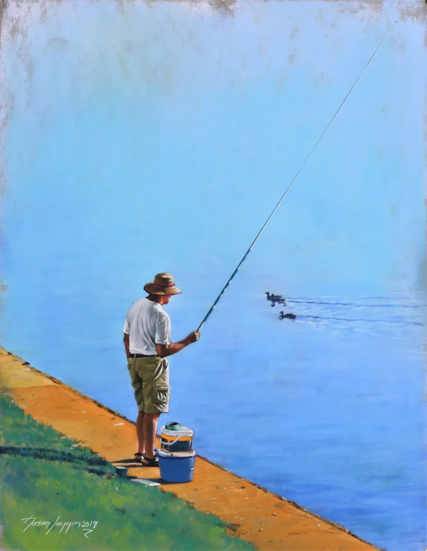 yakınlaştır "Balıkçı" eseri HASAN SAYGIN tarafından 43x33 cm ölçülerinde Kağıt üzeri pastel boya tekniği ile yapılmıştır.