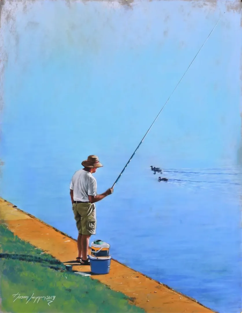 yakınlaştır "Balıkçı" eseri HASAN SAYGIN tarafından 43x33 cm ölçülerinde Kağıt üzeri pastel boya tekniği ile yapılmıştır.