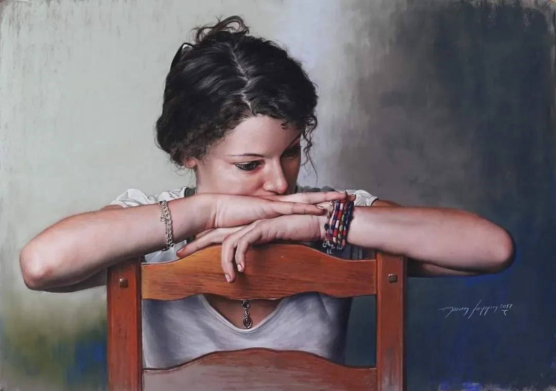 yakınlaştır "Dinlenen Model" eseri HASAN SAYGIN tarafından 70x50 cm ölçülerinde Kağıt üzeri pastel boya tekniği ile yapılmıştır.