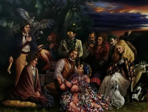 "Aşk-ı İlan" eseri HATİCE BERRAK ÇİÇE tarafından 2018 yılında 90x120 cm ölçülerinde Tuval üzeri yağlı boya tekniği ile yapılmıştır.