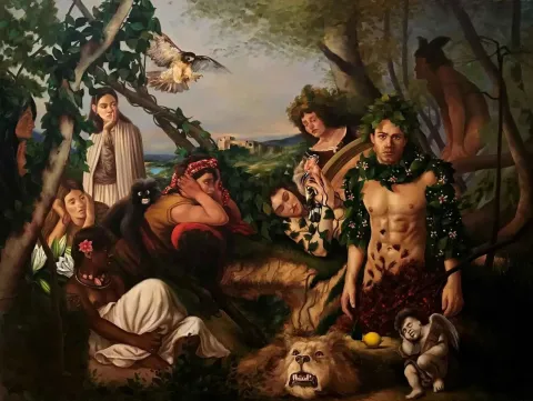 HATİCE BERRAK ÇİÇE — “Zehirli Sarmaşık”, 2018 "Zehirli Sarmaşık" eseri HATİCE BERRAK ÇİÇE tarafından 2018 yılında 150x200 cm ölçülerinde Tuval üzeri yağlı boya tekniği ile yapılmıştır.