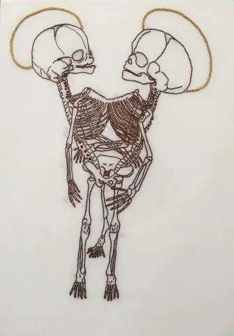 HATİCE DOĞAN — “İkimiz”, 2019 "İkimiz" eseri HATİCE DOĞAN tarafından 2019 yılında 60x40 cm ölçülerinde Tuval üzeri karışık teknik tekniği ile yapılmıştır.