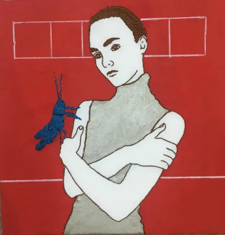HATİCE DOĞAN — “Pencere III”, 2018 "Pencere III" eseri HATİCE DOĞAN tarafından 2018 yılında 25x25 cm ölçülerinde Tuval üzeri karışık teknik tekniği ile yapılmıştır.