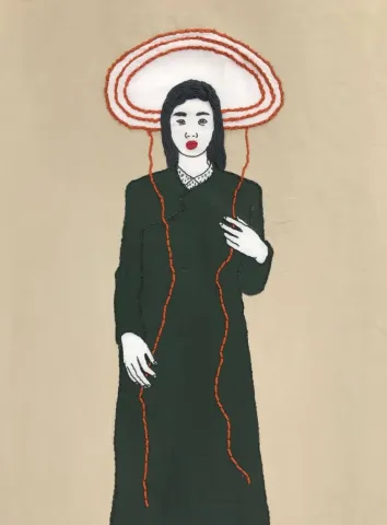 HATİCE DOĞAN — “Tuhaflık”, 2019 "Tuhaflık" eseri HATİCE DOĞAN tarafından 2019 yılında 60x40 cm ölçülerinde Tuval üzeri karışık teknik tekniği ile yapılmıştır.
