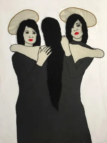 HATİCE DOĞAN — “Üçüncü”, 2019 "Üçüncü" eseri HATİCE DOĞAN tarafından 2019 yılında 100x70 cm ölçülerinde Tuval üzeri karışık teknik tekniği ile yapılmıştır.