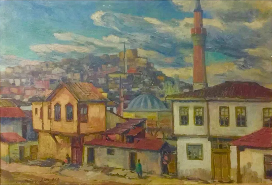 "İsimsiz" eseri SAMİ LİM tarafından 40x55 cm ölçülerinde Duralit üzeri yağlı boya tekniği ile yapılmıştır.