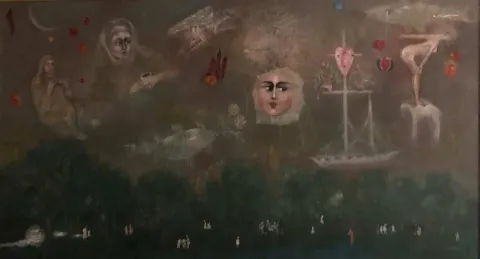 "İsimsiz" eseri MUZAFFER AKYOL tarafından 70x130 cm ölçülerinde Tuval üzeri yağlı boya tekniği ile yapılmıştır.