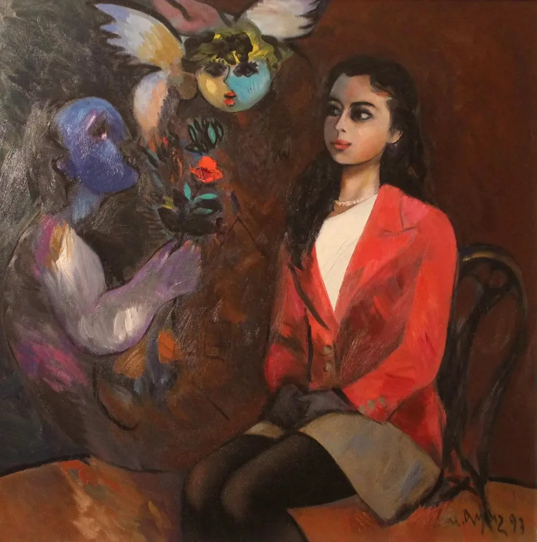 "İsimsiz" eseri MUSTAFA AYAZ tarafından 1993 yılında 60x60 cm ölçülerinde Tuval üzeri yağlı boya tekniği ile yapılmıştır.