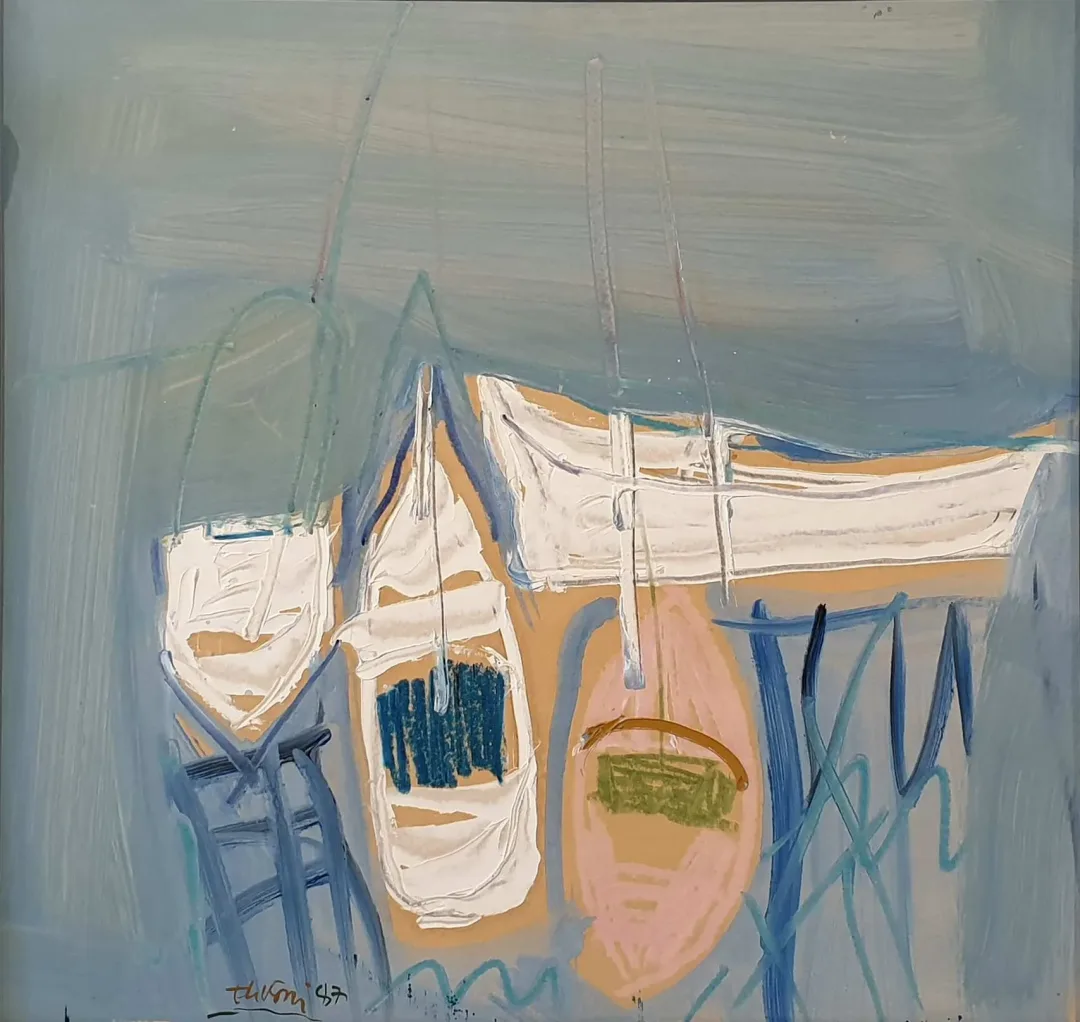 "İsimsiz" eseri ADNAN TURANİ tarafından 1987 yılında 52x49 cm ölçülerinde Duralit üzeri yağlı boya tekniği ile yapılmıştır.