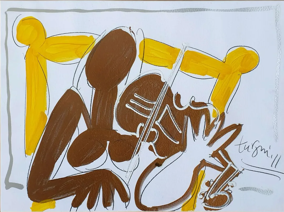 yakınlaştır "Kemancı" eseri ADNAN TURANİ tarafından 2011 yılında 50x70 cm ölçülerinde Kağıt üzeri yağlı boya tekniği ile yapılmıştır.