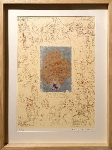 ERGİN İNAN — “Mesnevi Serisi”, 1989 "Mesnevi Serisi" eseri ERGİN İNAN tarafından 1989 yılında 63x44 cm ölçülerinde Litografi 16/150 tekniği ile yapılmıştır.