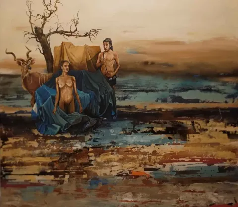 "İsimsiz" eseri MAHMUT ÖZDEMİR tarafından 2018 yılında 110x125 cm ölçülerinde Tuval üzeri akrilik boya tekniği ile yapılmıştır.